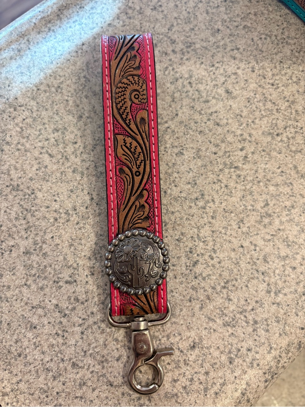 Tooled Leather Keychain